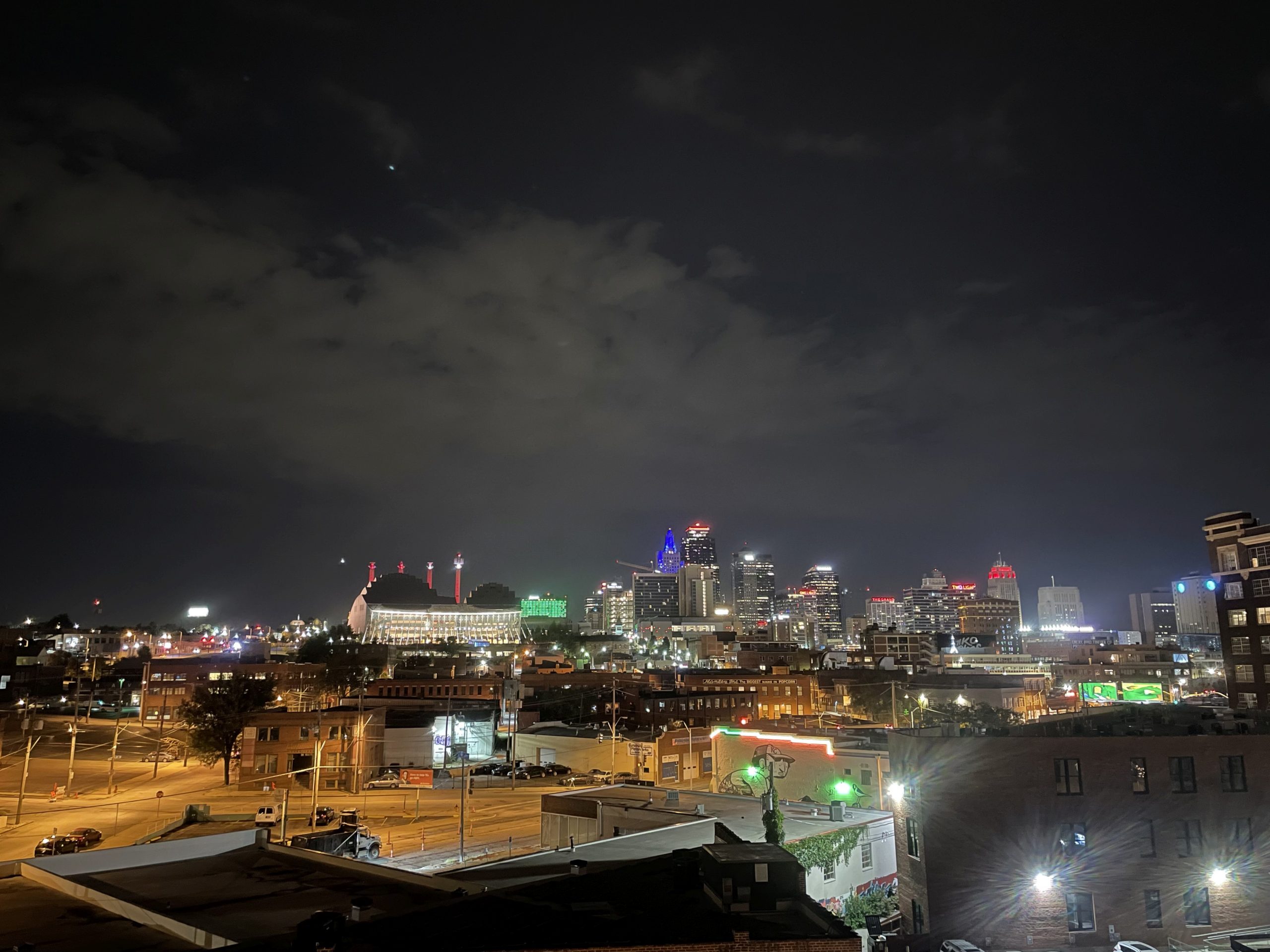 Kansas City skyline viewed from Percheron Rooftop Bar