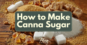 How to Make Canna Sugar text superimposed on a variety of sugars in artistic piles